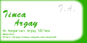 timea argay business card